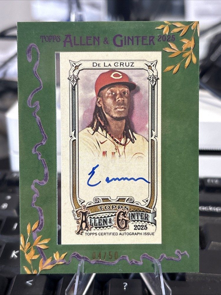 2025 Topps Allen & Ginter Baseball Elly De La Cruz Mini Framed Auto #’d /50 Reds