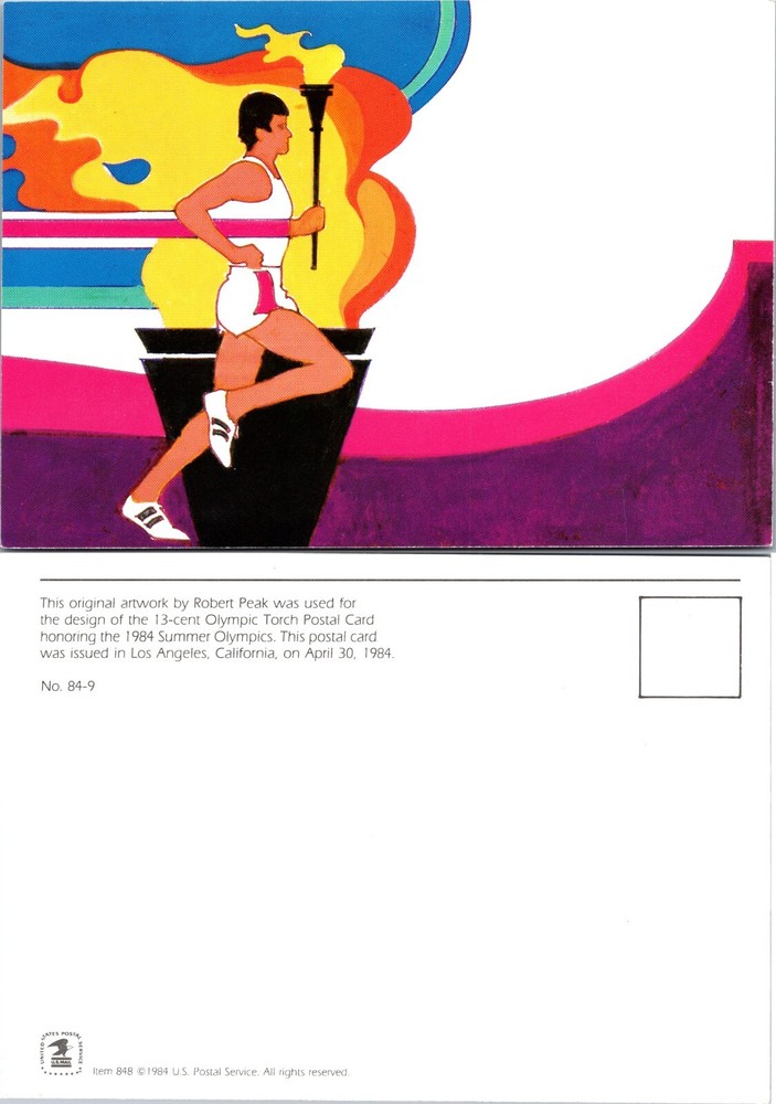 Continental Robert Peak Olympic Torch Relay Art Postcard