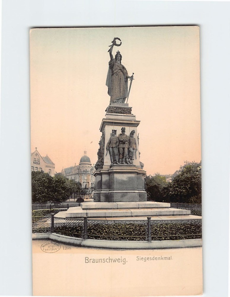 Postcard Siegesdenkmal (Victory Monument) Braunschweig Germany