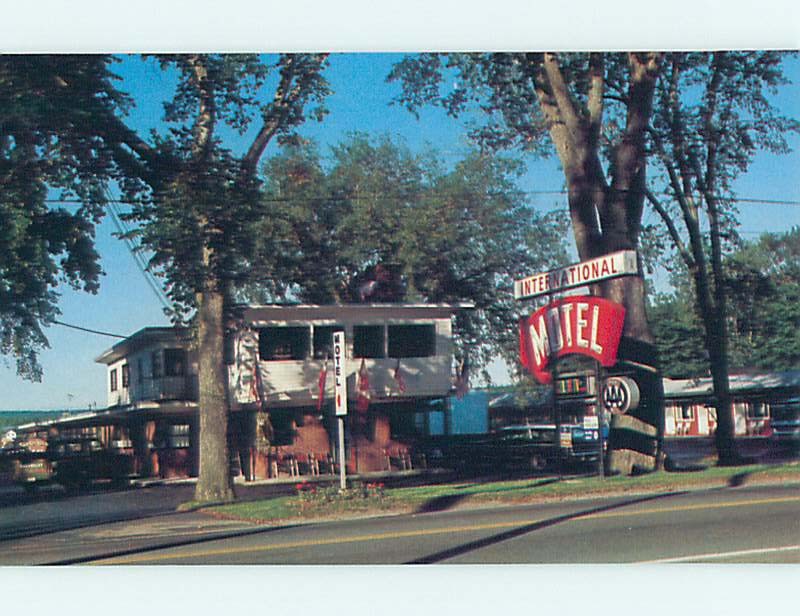 Unused Pre-1980 OLD CARS & INTERNATIONAL MOTEL Calais Maine ME : 60k cards s5189