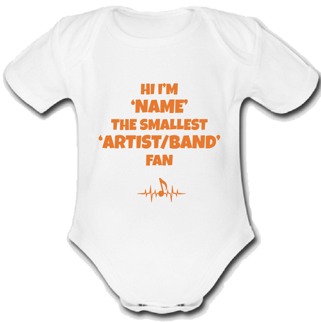 The @ Hush Sound Sound personalised Baby vest grow music gift FAN GIFT NAME