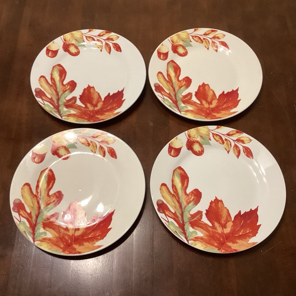 Royal Norfolk  Autumn Leaves Print Dinner Plates 10.5