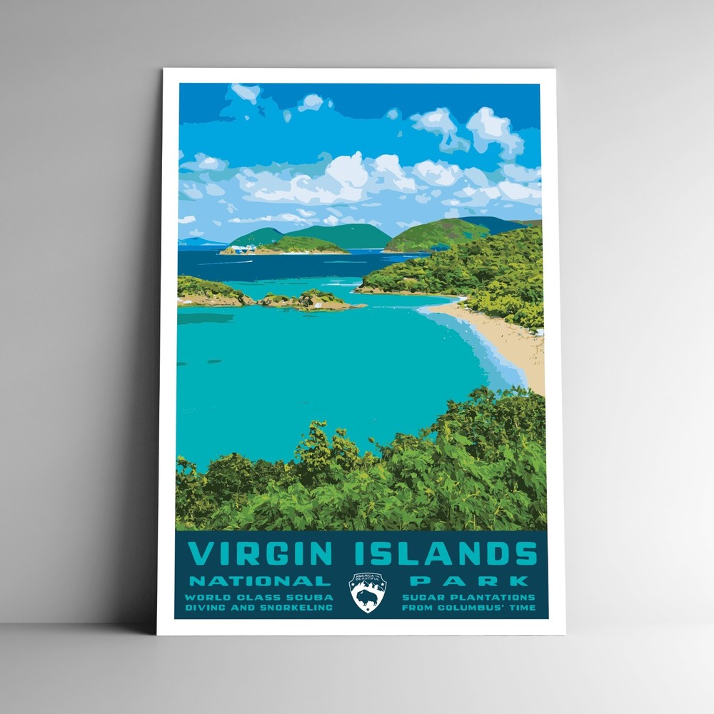 Virgin Islands National Park Travel Poster / Postcard USA Multiple Sizes