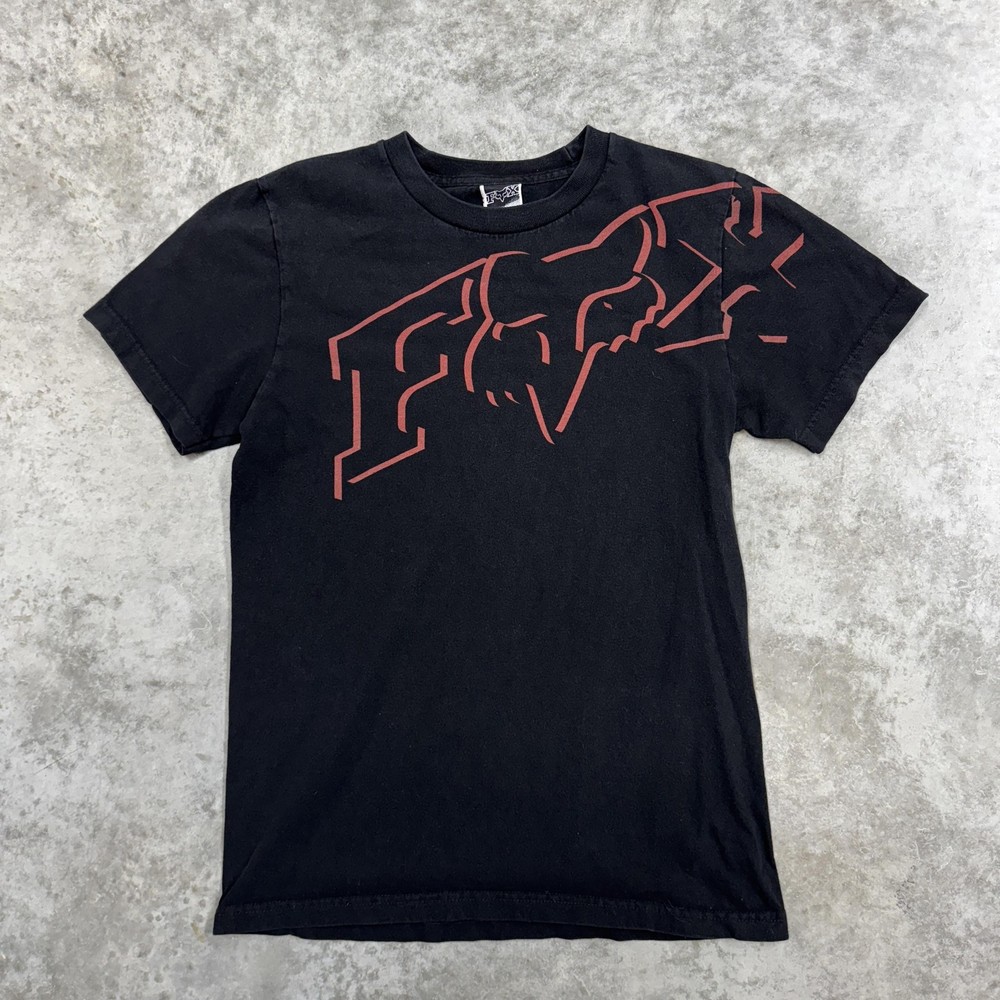 Fox Racing Shirt Mens Small Black Graphic Motocross Logo Tee T-Shirt Foxhead