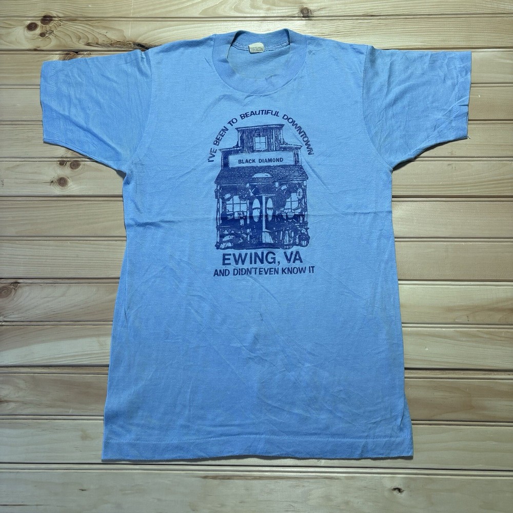 Vintage 80s Black Diamond Ewing Virginia Saloon Western Single Stitch Shirt - M