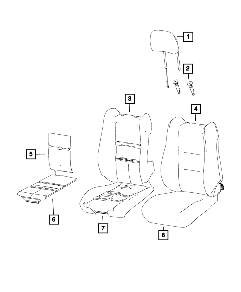 Genuine Mopar Front Seat Cushion Cover Left 5PJ25HL1AC