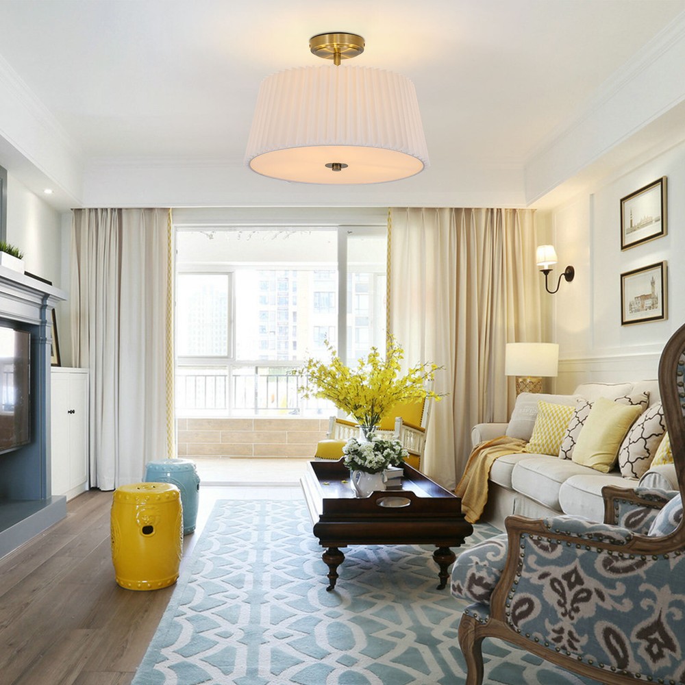 Dimmable Modern Semi Flush Mount Ceiling Light Fixture