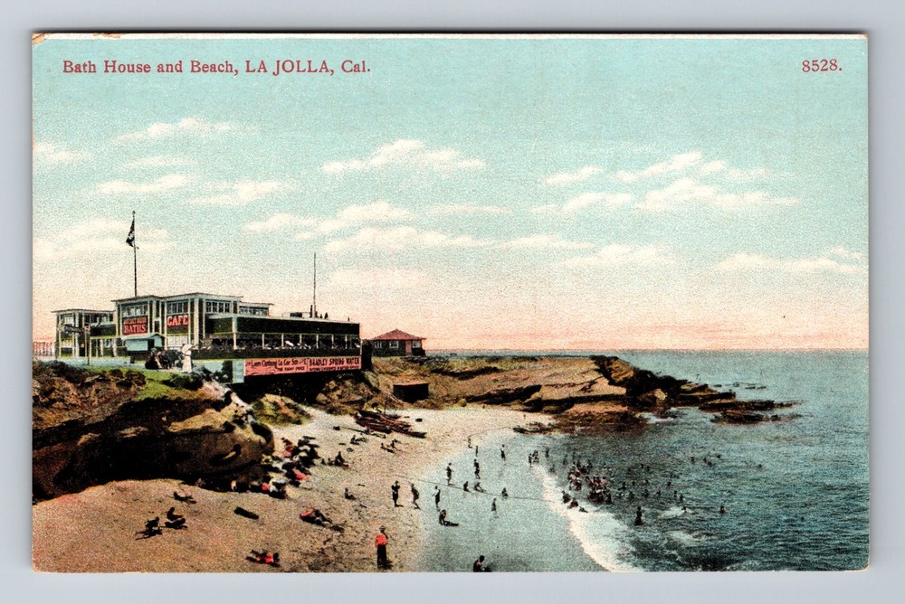 La Jolla CA-California, Bath House And Beach, Vintage Postcard