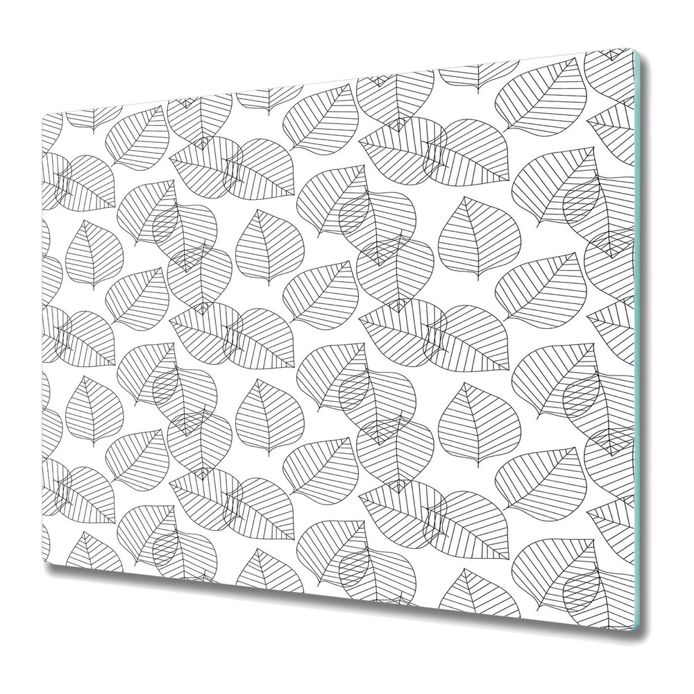 Glass Chopping Cutting Board Geometrical leaves Accent Leaf Foliage Minimalist