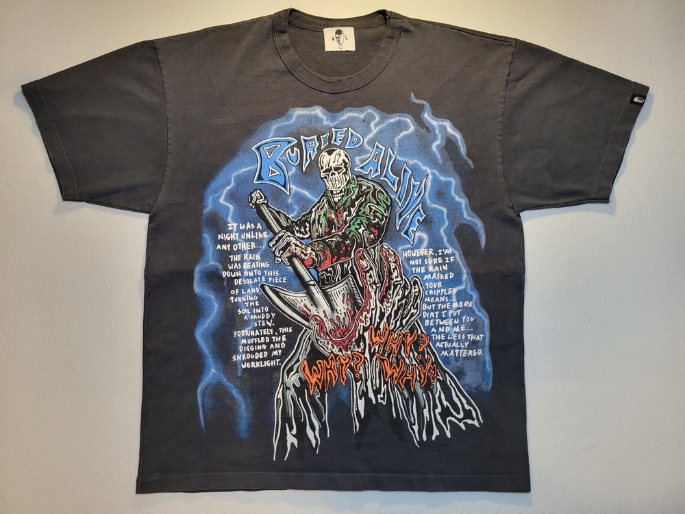 Warren Lotas Buried Alive Black Shirt Size Large Streetwear Skull Grunge Punk