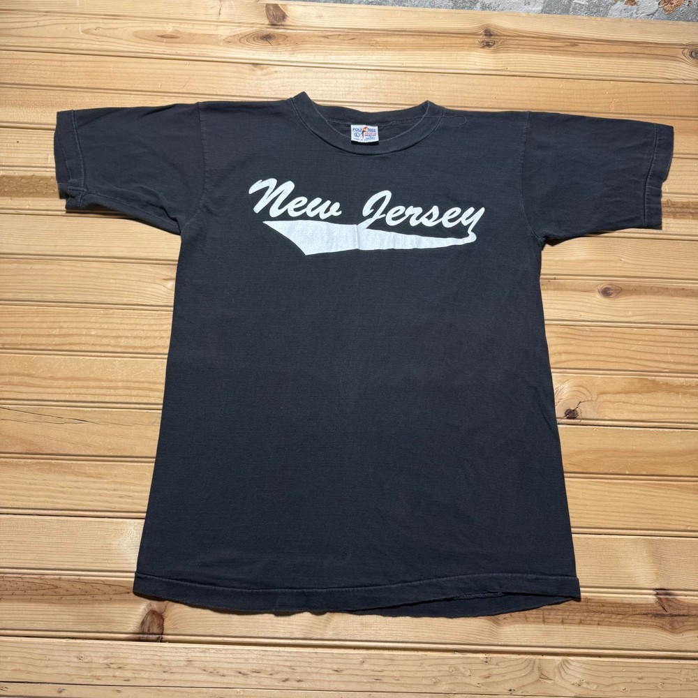 Vintage 90s New Jersey Script Single Stitch Graphic Souvenir T-Shirt Youth Large