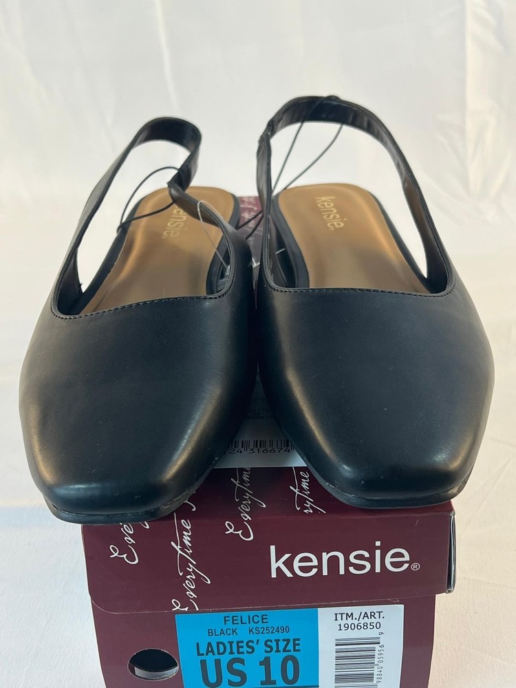 Kensie Felice women's US 10 black slingback flat shoe.
