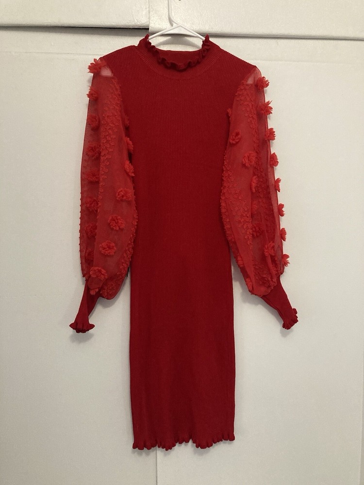 Red Almost Famous Body Con Dress Women’s Small S