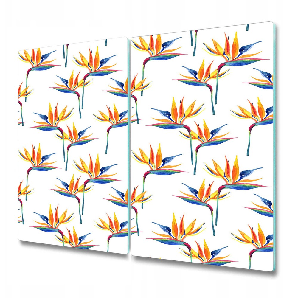 Glass Worktop Saver Kitchen Bird Paradise Light Soft Watercolour 2x30x52