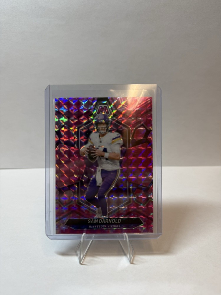 2024 Panini Mosaic Football Sam Darnold Camo Pink Prizm #141 Vikings