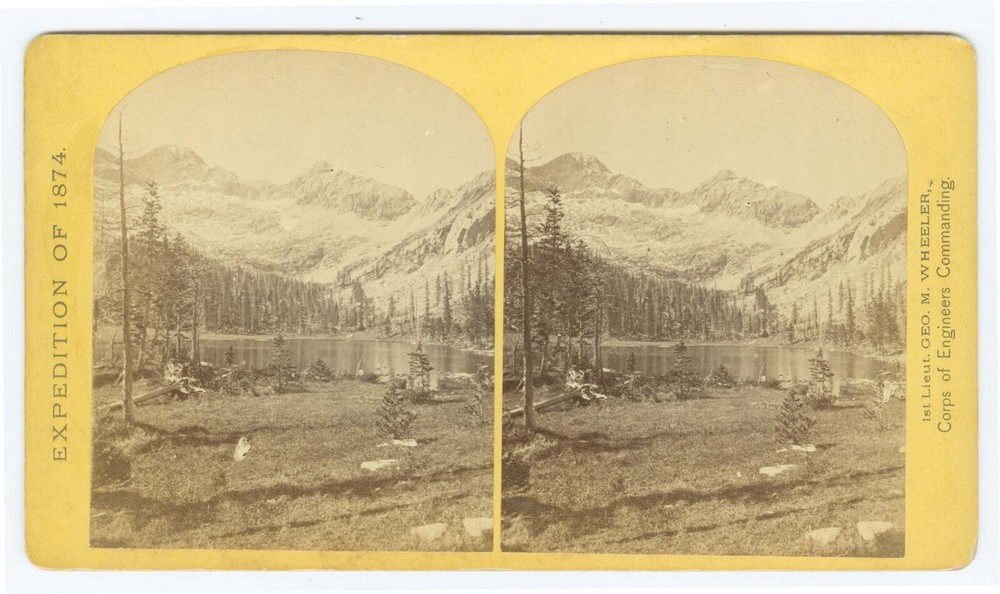 G1719~ COLORADO– 1874 WHEELER SURVEY Alpine Lake Cerro Blanco Stereoview