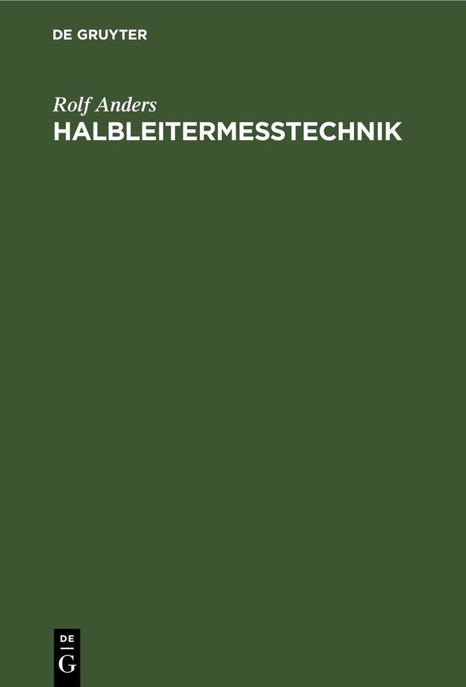 Rolf Anders Halbleitermesstechnik (Hardback)