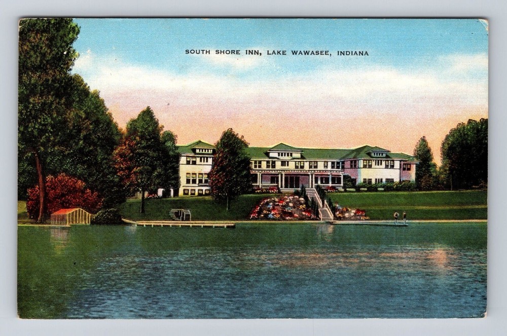 Lake Wawasee IN-Indiana, South Shore Inn Advertising, Antique, Vintage Postcard