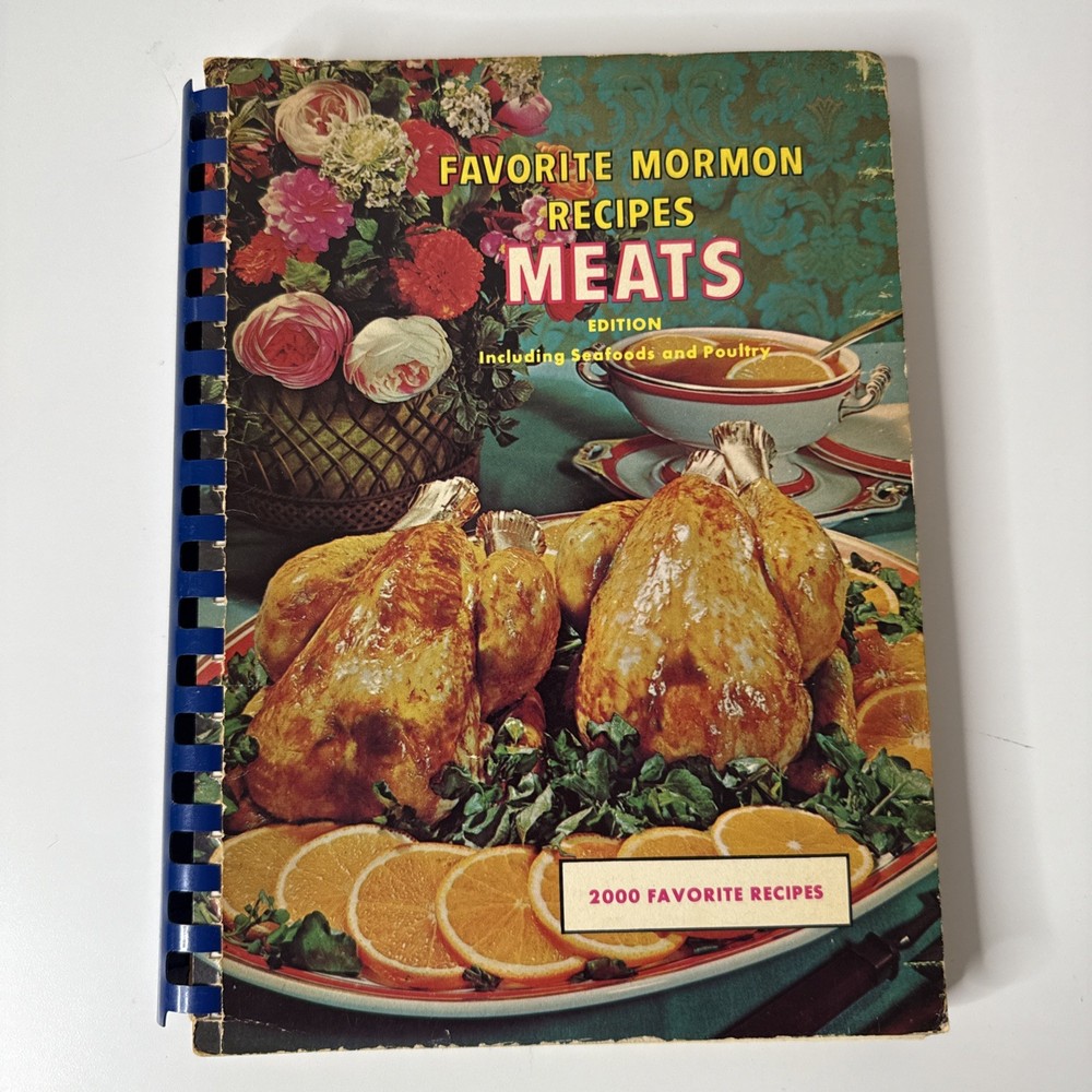 VTG Favorite Mormon Recipes Meats Edition Paperback Cookbook Spiral Bound Rare