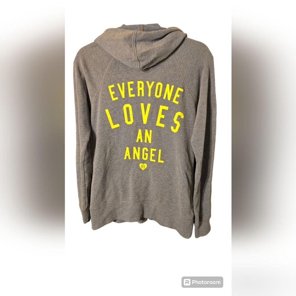 Victoria's Secret Hoodie Everyone Loves an Angel Full Zip Blue Women's M Vintage