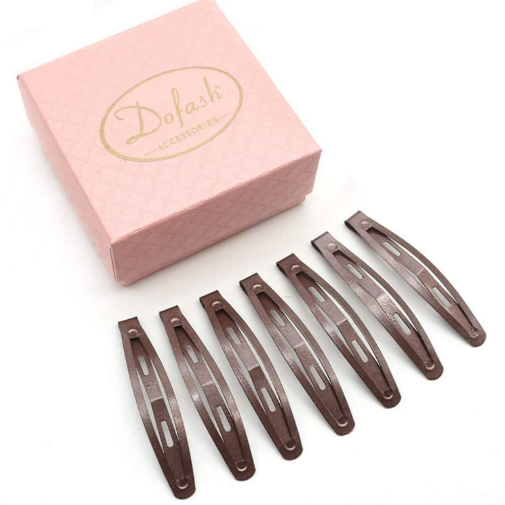 Dofash 12Pcs 6CM Slim Metal Snap Hair Clips for Long Hair Barrettes