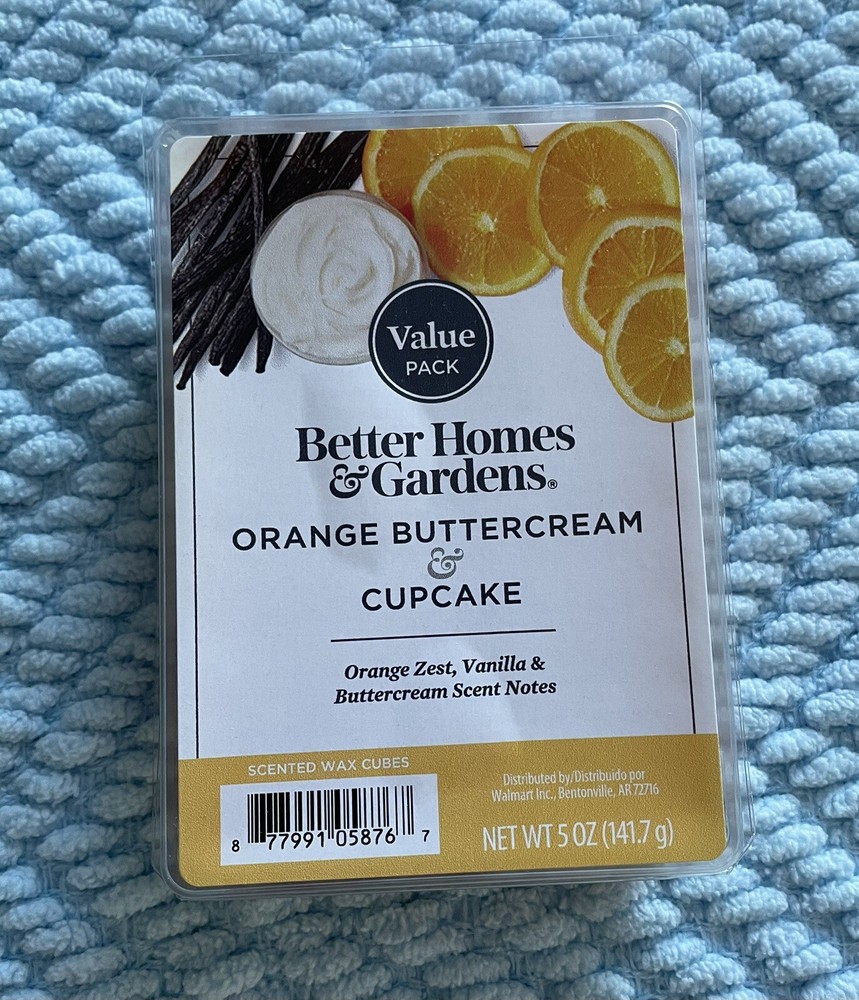 Better Homes Gardens Orange Buttercream Cupcake Scented Wax Cubes 2.5oz New