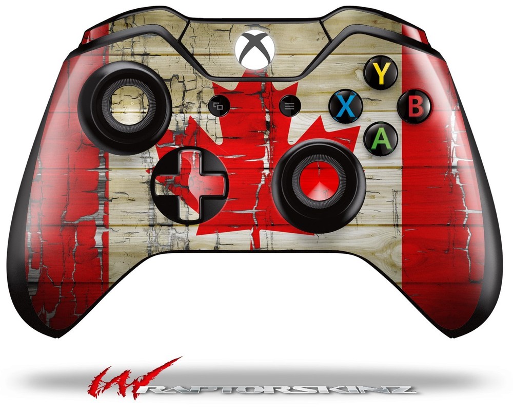 Painted Faded Cracked Canadian Canada Flag Skin for XBOX One Controller