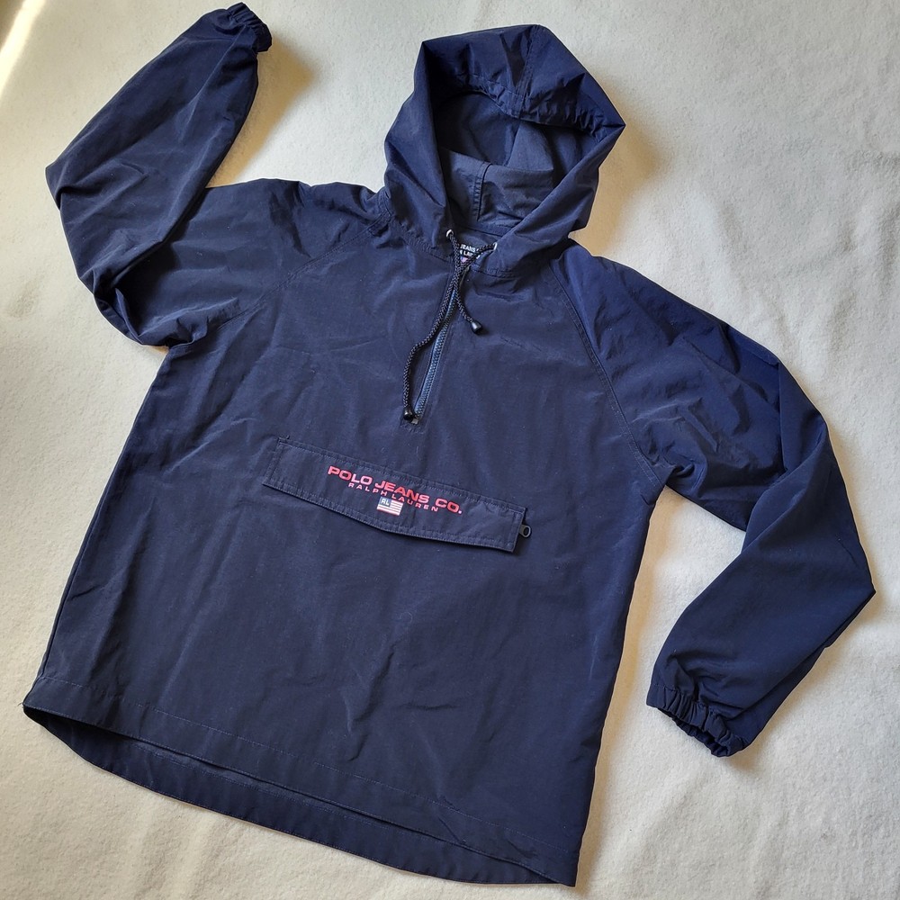 Vintage Polo Jeans Co. Ralph Lauren Navy Blue Jacket Men's Size Medium Y2K