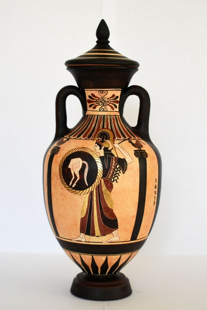 Athena - Goddess of Wisdom - Pankration Athletes - Combat Sport - Ceramic Vase