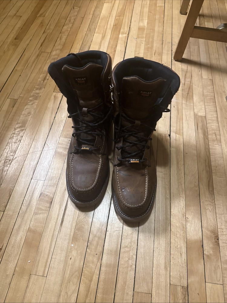 Ariat Mens Rebar 8 Inch Composite Toe Work Boots Distressed Brown 10047028