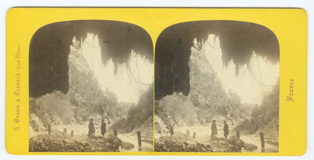 G2351~ FRANCE – Gorge de St Andre c.1860s Stereoview – A Braun