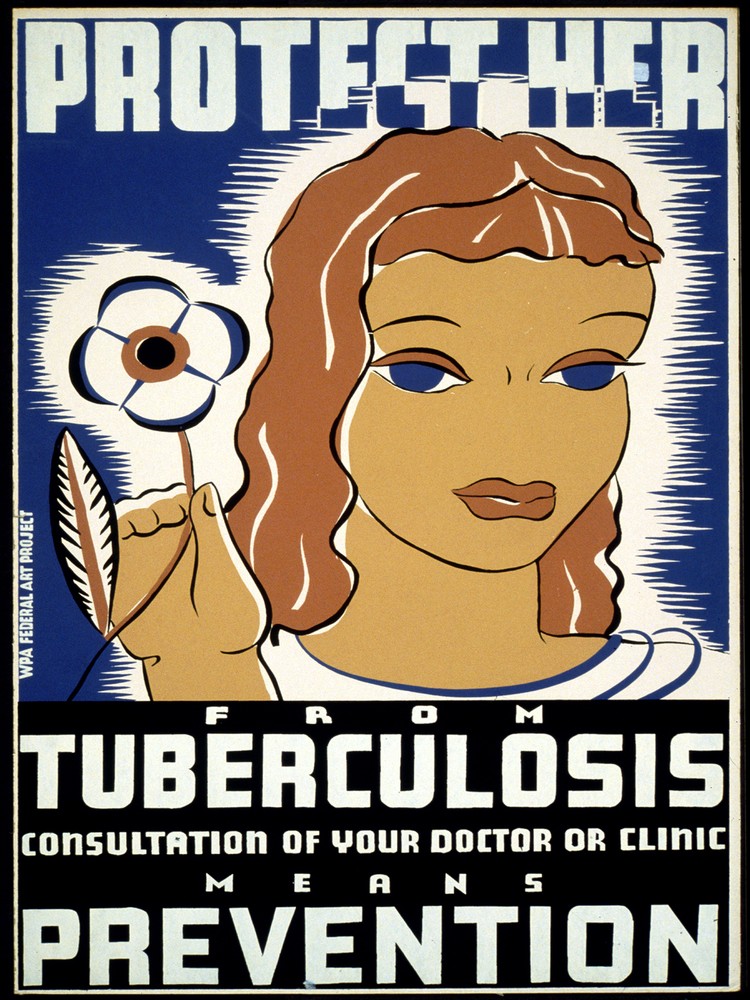 Protect her from tuberculosis Poster. Fine Graphic Art. Interior Design. 2117