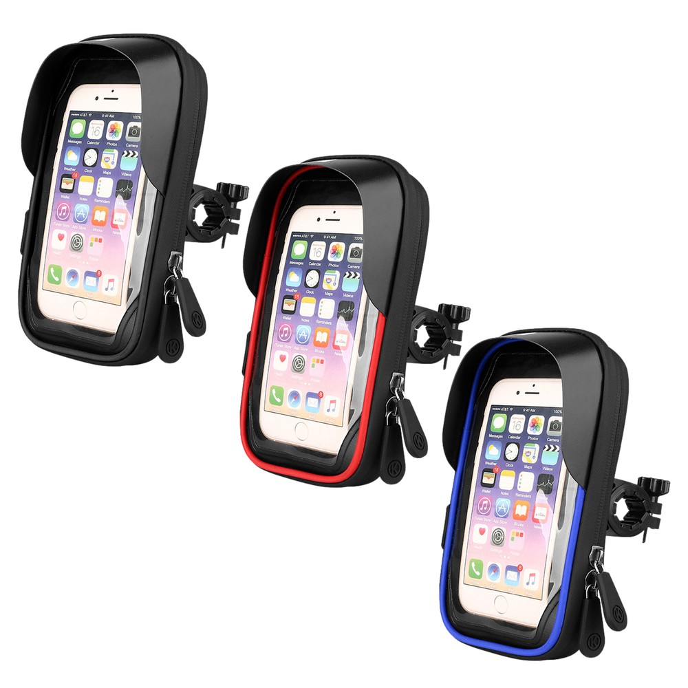 Bicycle Phone Holder 360 Rotatable Inductive Design W/ Double Zipper Waterproof