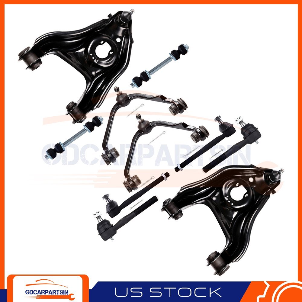 10x Suspension Kit for Ford Expedition RWD - Control Arms, Tie Rods, Sway Bar