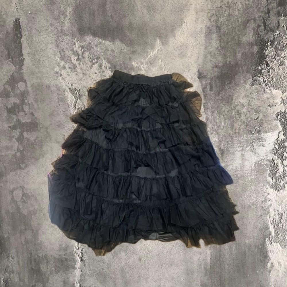 COMME des GARCONS Long Tulle Skirt Black All Season New Gothic Style