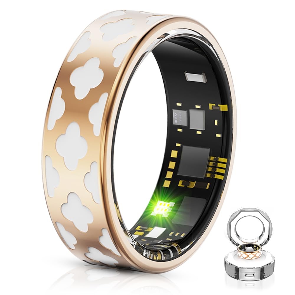 Smart Ring for Women Men -Health Tracker Ring with Heart Rate/Blood Oxygen/Sl...