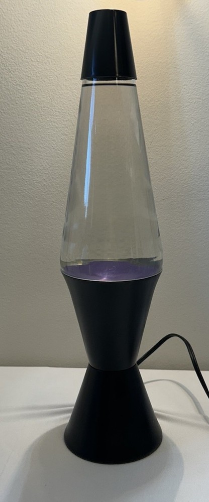Vintage 1999 Lava Lite Midnight Series Lava Lamp Black Base Purple Wax 16