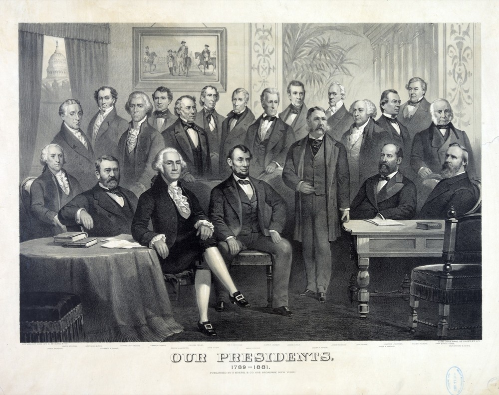 9434.Decoration Poster.Room wall art.School decor.1789-1881 American Presidents