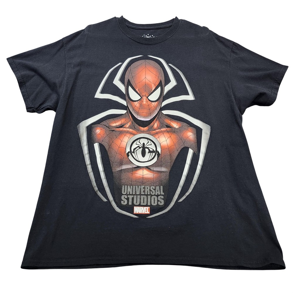 Universal Studios Shirt Mens XL Black Spider-Man Marvel Graphic Tee Tagless