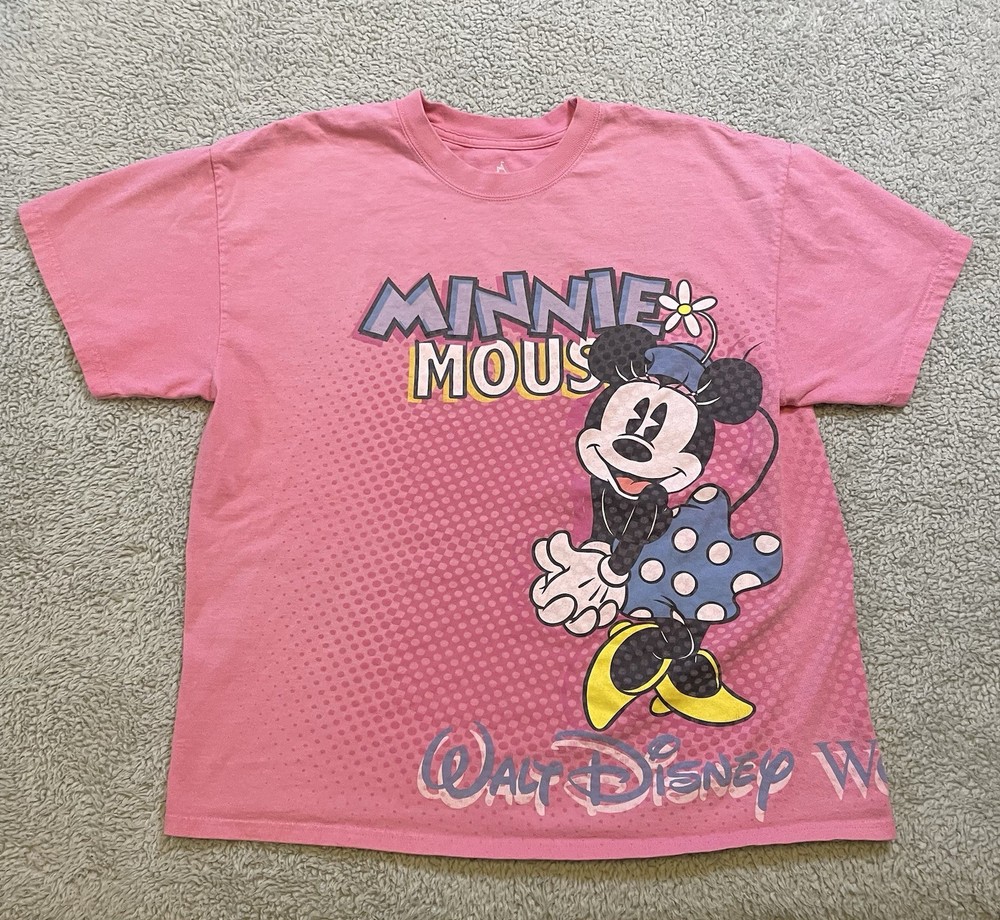 Vintage Disneyland Men’s Pink Minnie Mouse T Shirt Size XL