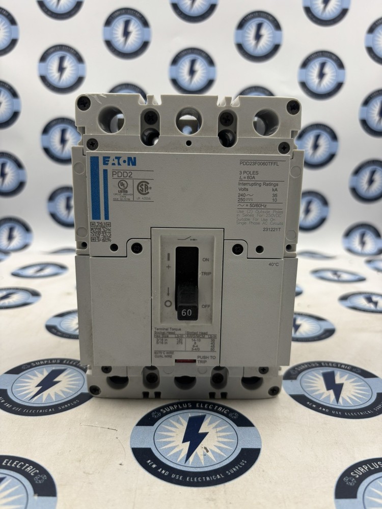 EATON PDD23F0060TFFL POWER DEFENSE 60A 3P Circuit Breaker