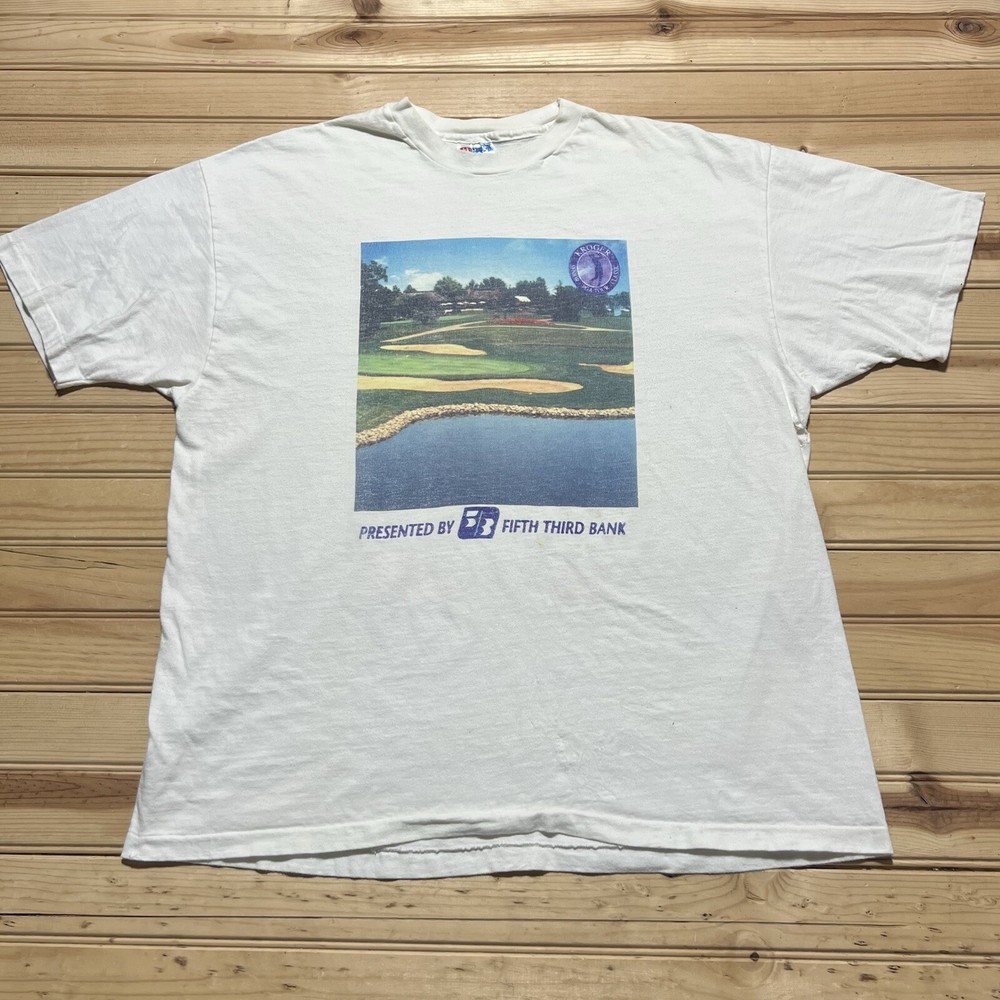 Vintage 90s Kroger PGA Senior Pro Golf Championship Corse Photo Shirt Size XL￼