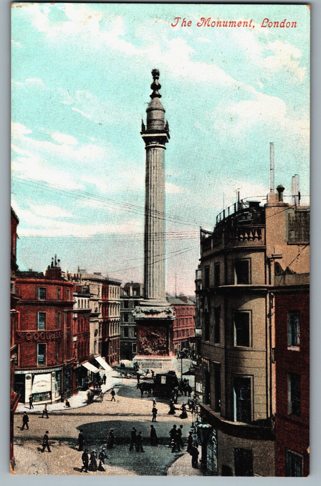 England UK London The Monument to Great Fire of 1666 Street View Postcard