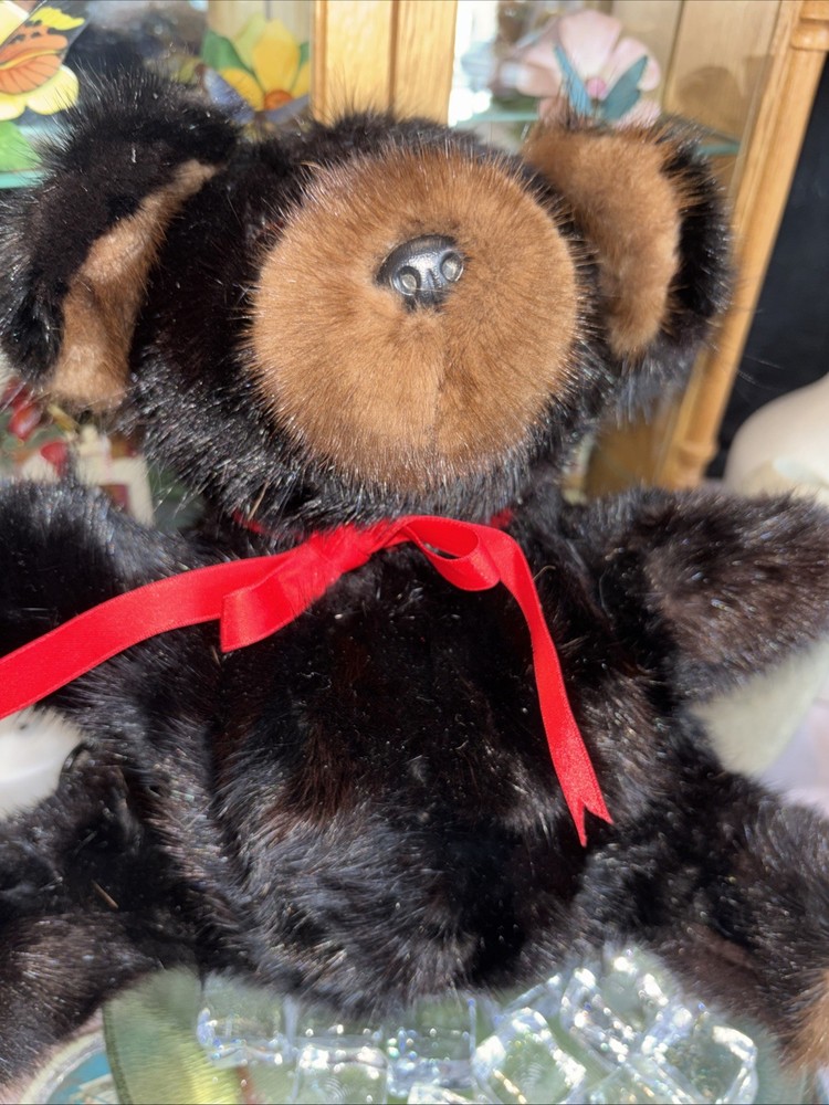 Vintage 1982 Genuine Brown Mink Sitting Teddy Bear Plush 