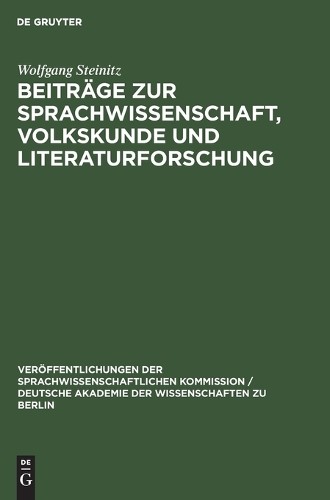 Wolfgang Steini Beiträge Zur Sprachwissenschaft, Volkskunde Und Liter (Hardback)