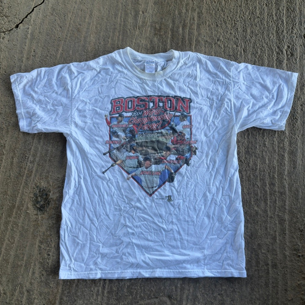 Vintage Y2K Boston Red Sox 2004 Champs T-Shirt World Series Graphic Mlb Mens Xl