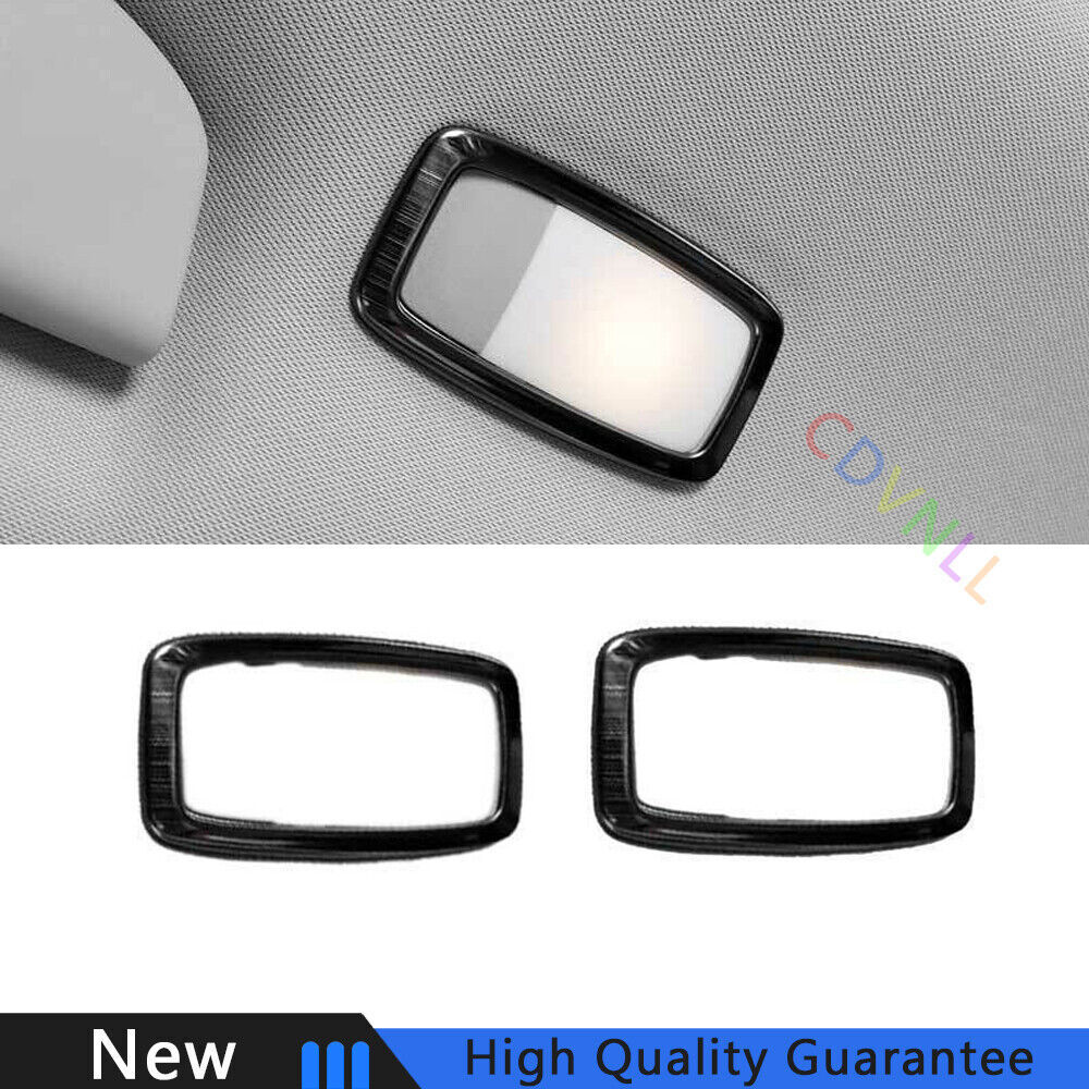 For Infiniti QX50 2018-2021 Black Titanium Rear Reading Light Trim Frame Set of 2