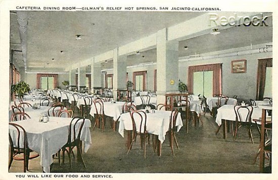 CA, San Jacinto, California, Gilman's Relief Hot Springs, Dining Room