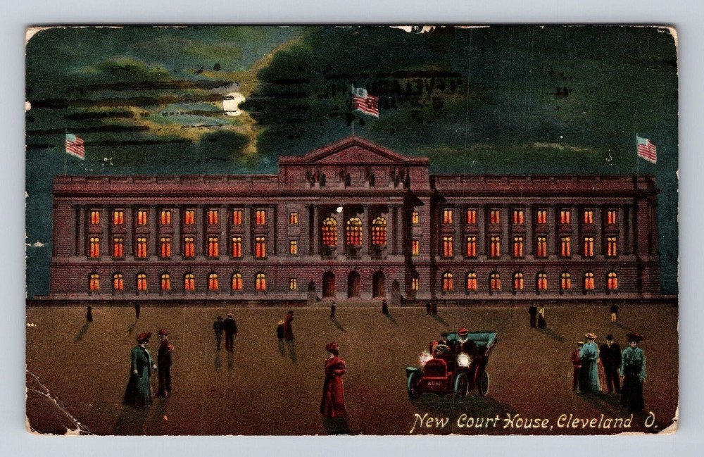 Cleveland OH-Ohio, New Court House, Antique Vintage Souvenir Postcard