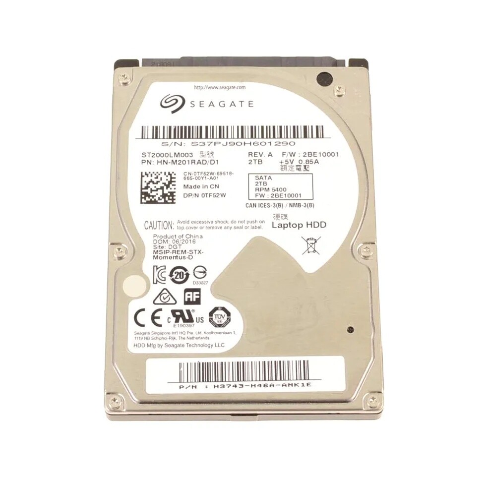 Hard Disk Drive Dell TF52W Seagate ST2000LM003 2TB Internal Hard Disk Drive -